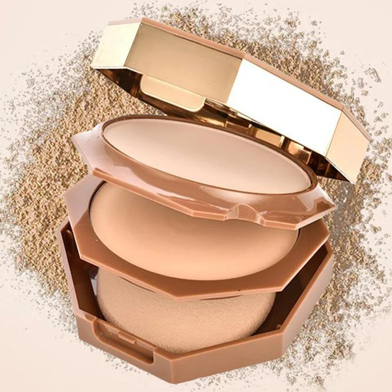 

Waterproof Full Coverag 3 Layers Loose Face Powder Matte Oil Control Moisturizing Face Foundation Pressed Powder Makeup Cosmetic