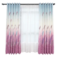 modern curtains for living room bedroom dining tulle window treatment purple blue feather blackout french home decoration