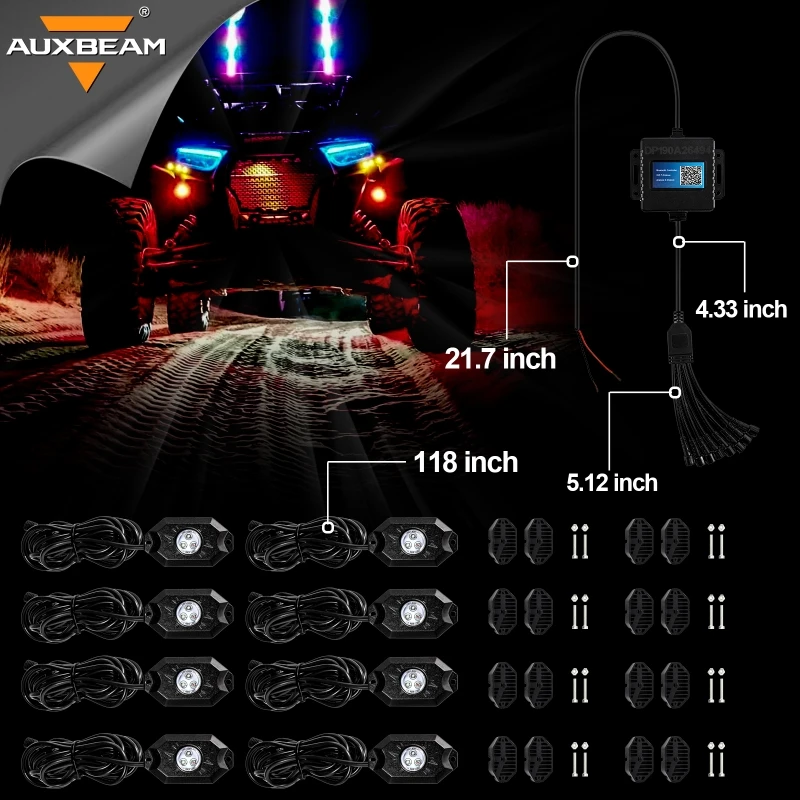 12-24 в автомобильное шасси неоновые декоративные фотообои IP68 водонепроницаемая RGB