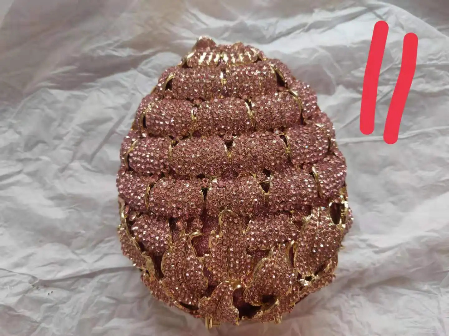 

Woman Pink Silver Diamond Corn Flower Purse Wedding Bridal Banquet Hollow Out Floral Bag Birthday Party Gift Crystal Handbag