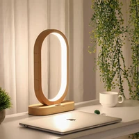 modern wood sensing new led induction dimming table lamp bedroom bedside charging led oval light nordic lighting fashionable