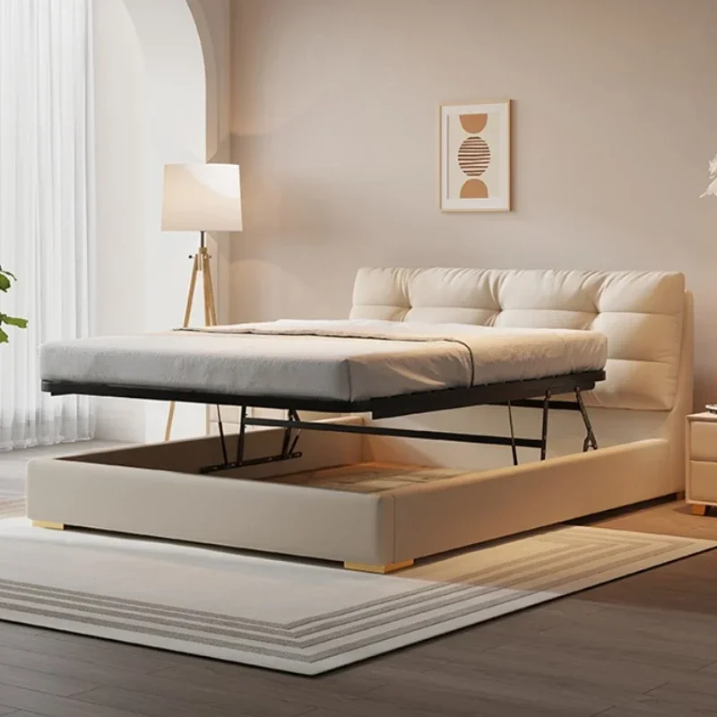 Фото Кровать-чердак Princess Modern House с двуспальной кроватью, простым хранением и белым каркасом, размер Queen Size, мебель для спальни №5