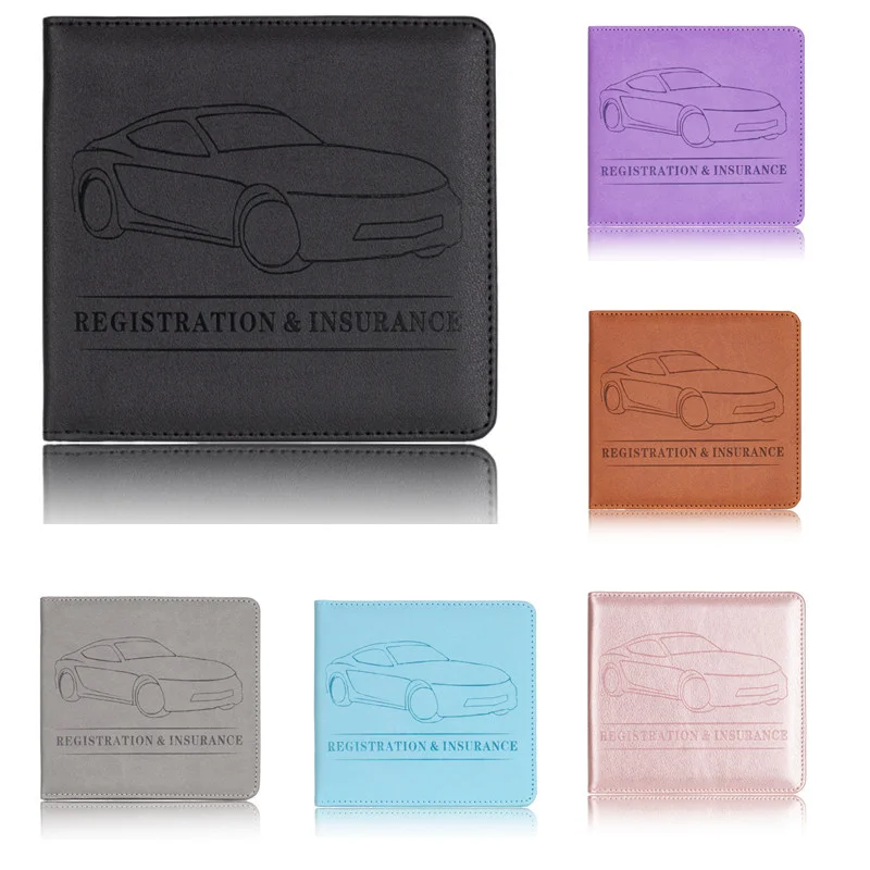 

Credit Card Passport Cover Registration Driving License Square PVC Leather Folder Wallet 6Colors Can Choose