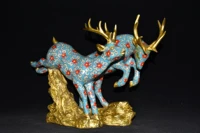 13 tibetan temple collection old bronze cloisonne enamel gilt sika deer statue a pair lucky ornament town house exorcism