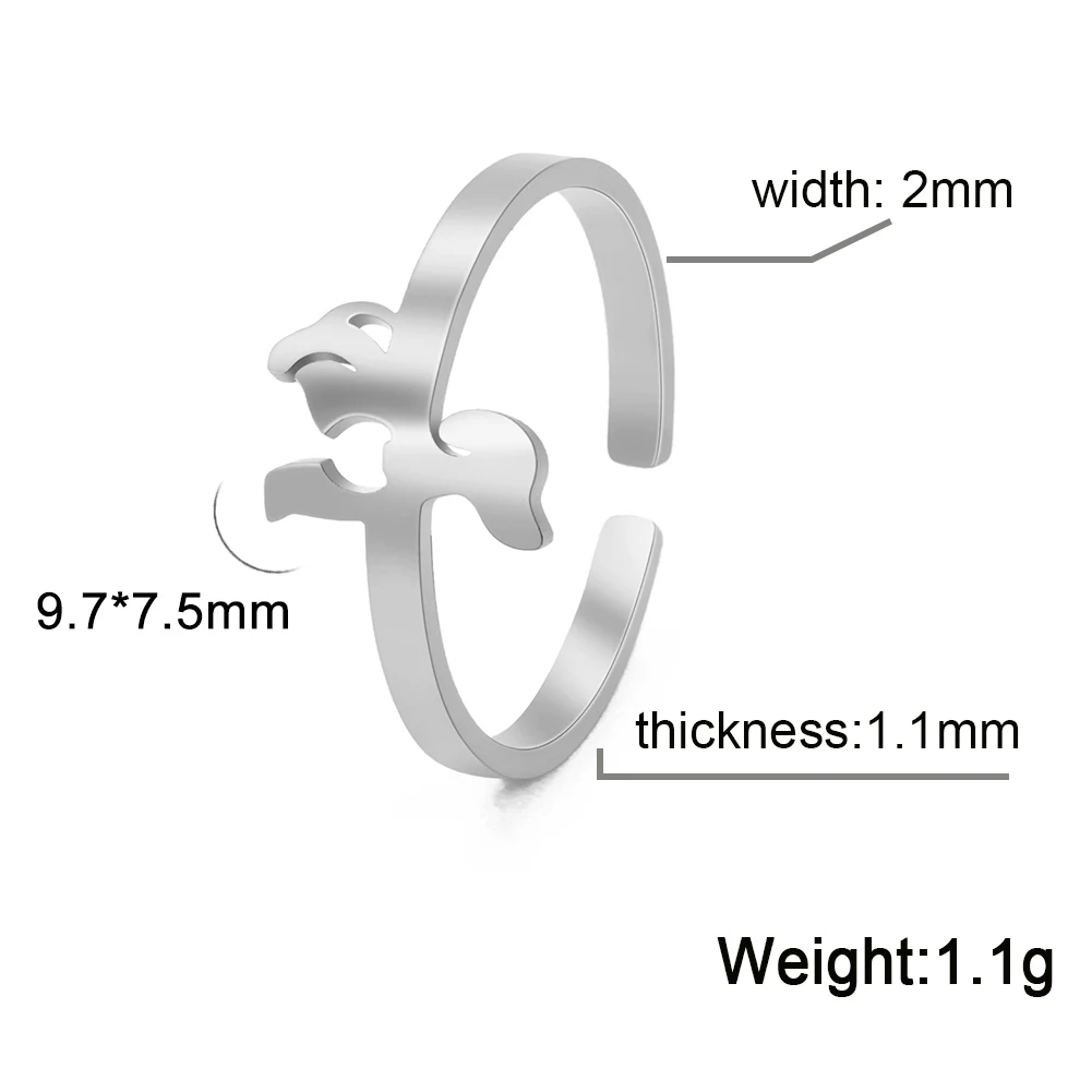 Женские кольца из нержавеющей стали Teamer Dog Cat милое Открытое кольцо с животными