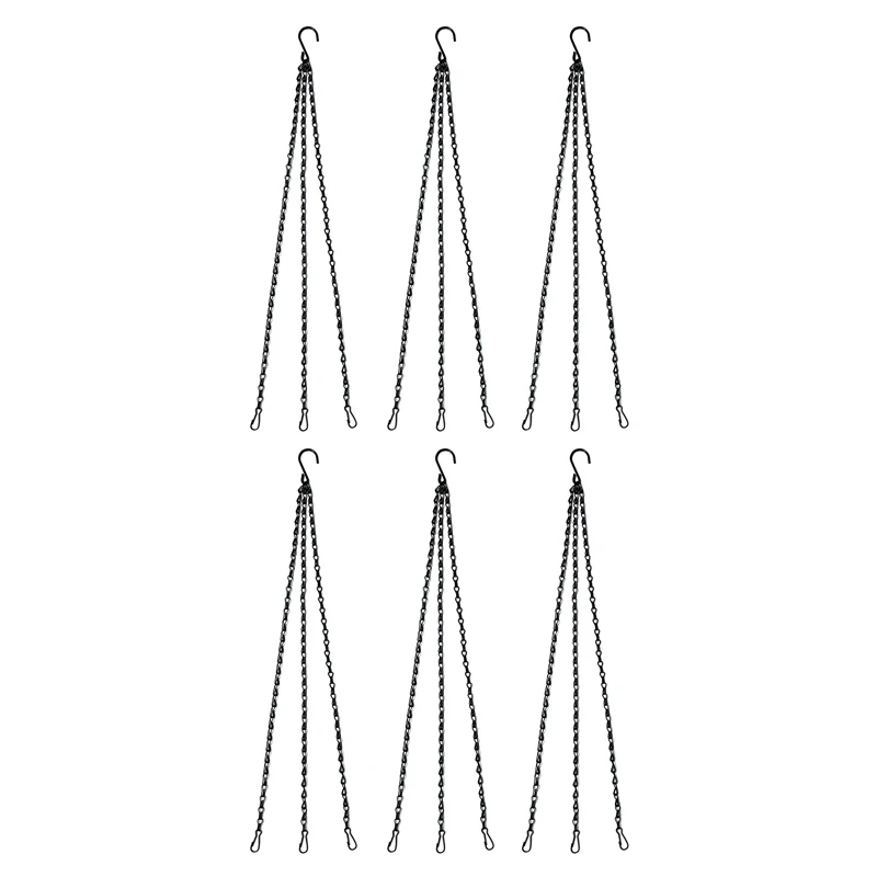 

20Pcs Black Flower Plant Pot Basket Holder Hanging Chain With S-Shape Hooks For Home Garden Tools