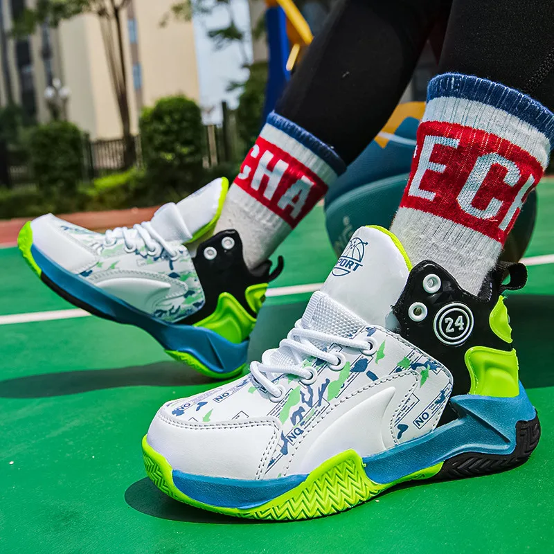 Professional Anti-Shock High-top Kids Basketball Shoes Breathable Comfortable Children's Sneakers Non-slip Sports Shoes For Boys