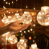 christmas tree decoration led curtain string light ball garland new year 2023 fairy lights christmas decorations for home 2022
