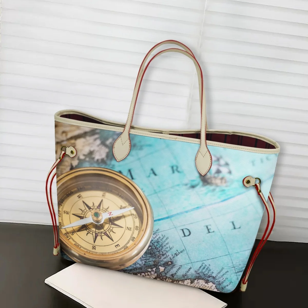 

Fashion Guide Needle Women Bag New Personalized Waterproof Durable Portable Handle Bag Travel Print Outdoor Skincare Girls Totes