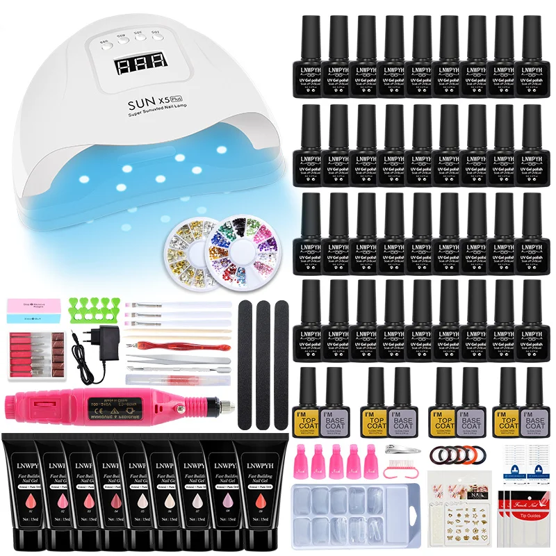 Набор для маникюра набор наращивания ногтей Гель-лак полный полуперманентный