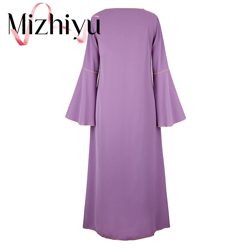 Длинное мусульманское платье-макси Abaya Дубай длинное платье Djellaba женские