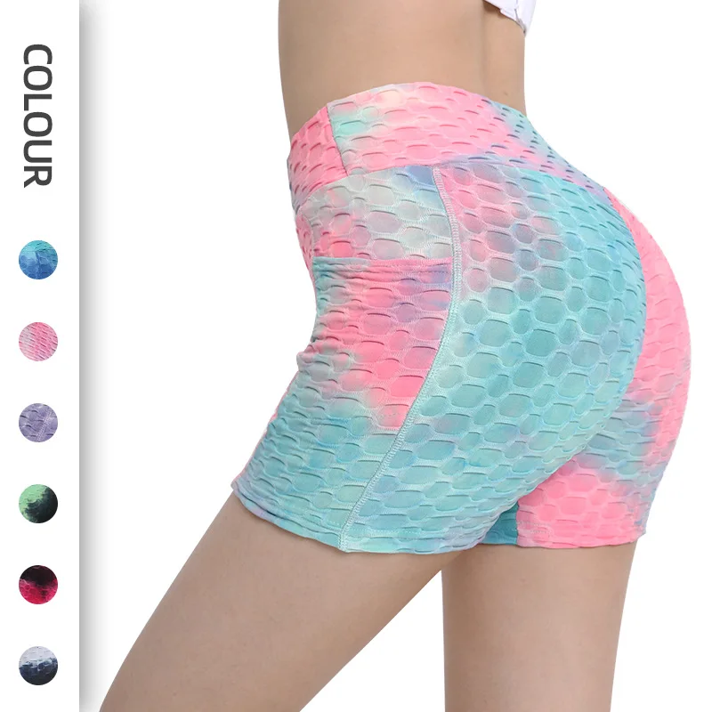 

Printed Women's Sport Shorts High Waist Yoga Shorts Push Up For Ladies Leggings Gym Fitness Seamless Hip Lift Tight Sportswear