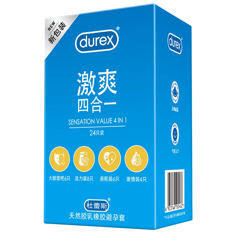 

Durex Condoms Ultra Thin Natural Latex Penis Cock Sleeve Mixed 4 Types Pleasures Extra Lubricated Condom Sex Toys For Men