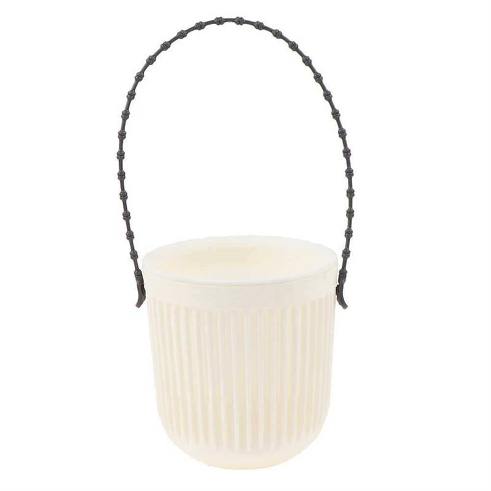 

Macrame Basket Double-Layer Hanging Plant Holder Lazy Water Plastic Basket Wall Flower Pot Cachepot For Flowers Macramé