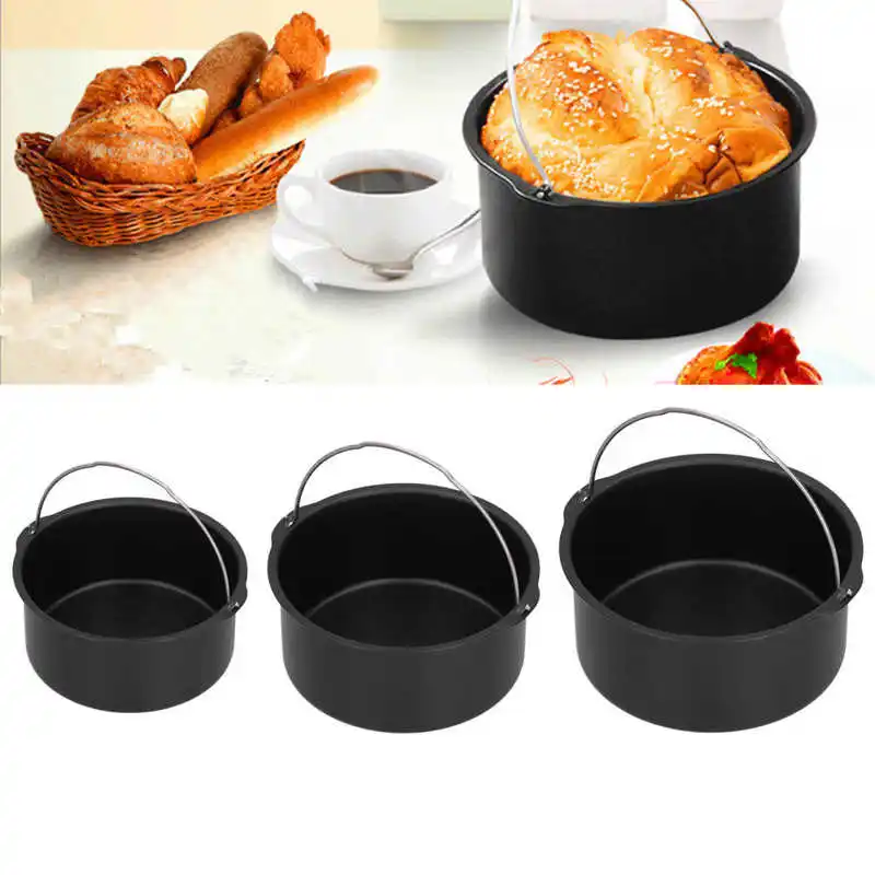 

6 7 8 Inch Cake Barrel Non Stick Baking Mold Round Tray Pan Roasting Pizza Cake Basket Bakeware Air Fryer Accessories