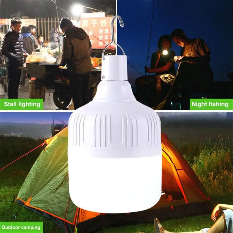 

oobest 80W Emergency Lights USB Rechargeable LED Lantern Hook Outdoor Adjustable Tent Lamp BBQ Fishing Camping Lighting