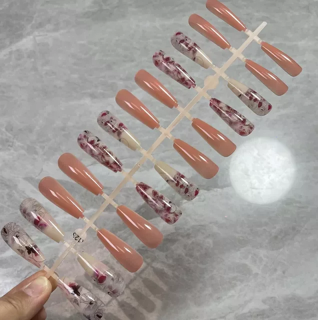 

2022NEW False Nails Tips for Nails Fingernails Acrylic Fake Nails Art Artificial Nails Leopard Design Women Nail Supplies Extens