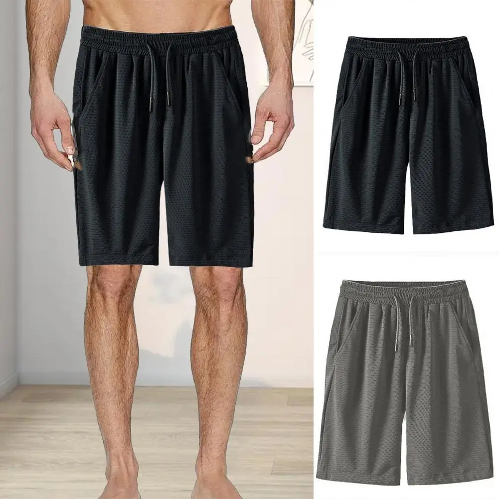 

Летние шорты на шнуровке с эластичным поясом, очень мягкие дышащие сетчатые штаны для мальчиков с двумя карманами, одежда для мужчин, 5 шт.