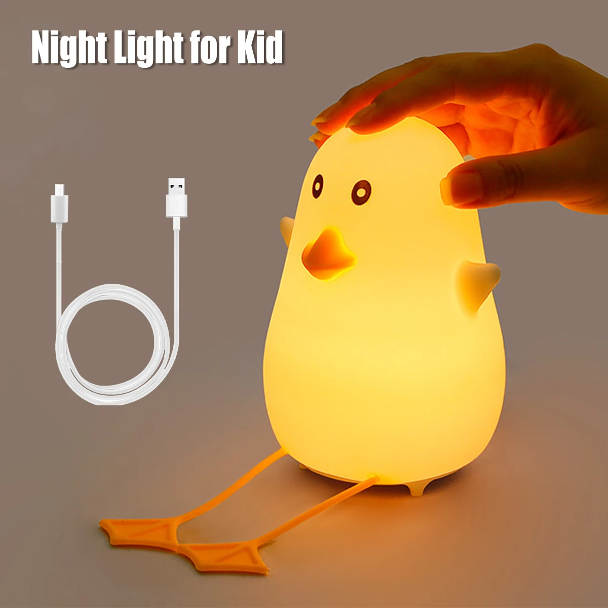 

Ночсветильник в виде утки, симпатичная Светодиодная лампа в виде утки, силиконовая лампа с управлением касанием, ночник в виде животного в д...