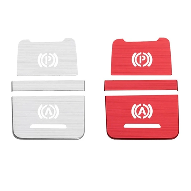 

For- A6 C7 2012-2018 3Pcs Aluminum Central Handbrake Buttons Decorative Trim Sequin Car Interior Panel P Stickers
