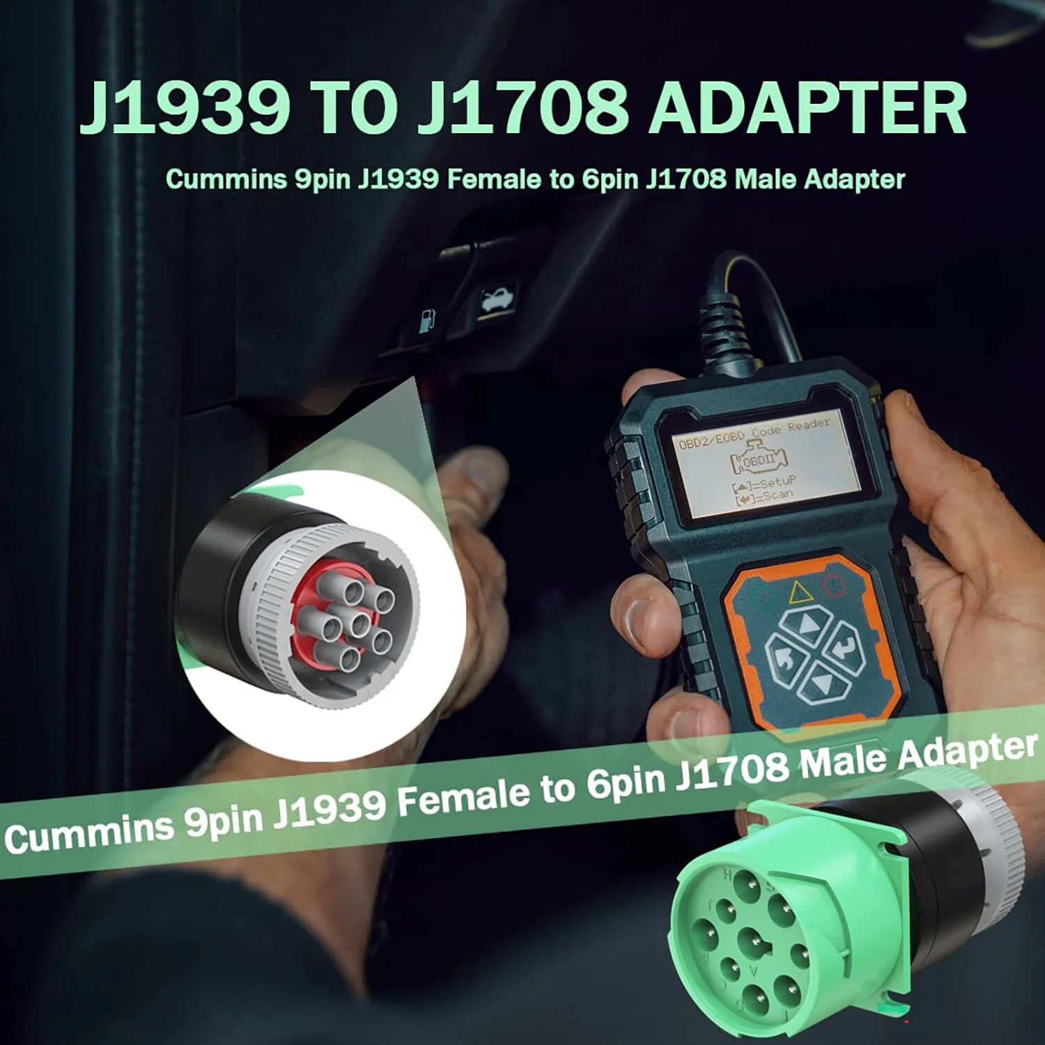 Диагностический кабель OBD2 OBDII для грузовиков VolvoVWDeutschFreightlinerKenworth с разъемами J1708, J1939, OBD, 6-контактными и 9-контактными разъемами для Cummins. (art.: 3920dbc729a69) - 3920dbc729a69