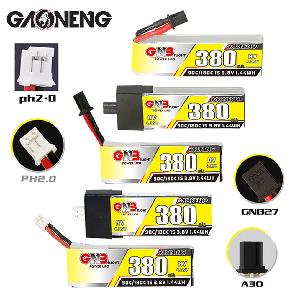 

5Pcs Original GNB 3.8v 380mAh 90c/180c LiPo Battery For RC Car Boat RC Helicopter Quadcopter FPV Racing Drone Parts 1s Battery