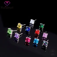 huisept women earrings 925 silver jewelry accessories with 6mm zircon gemstone stud earrings accessories for wedding party gift