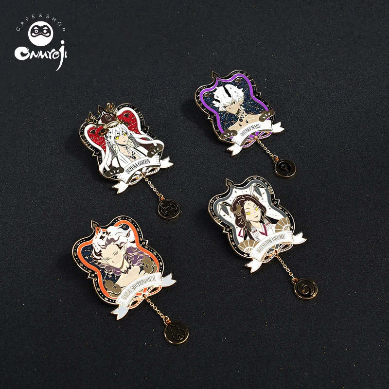 

Game Onmyoji Otakemaru Suzuka Gozen Ubume Shuten-doji Metal Chain Badge Cosplay Button Brooch Pins Anime Souvenir Medal Gift