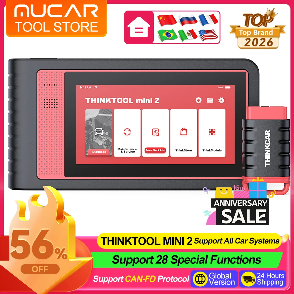 Фото Диагностический сканер Thinkcar Thinktool Mini 2: полнофункциональный автосканер для всех систем, 28 функций сброса, пожизненная бесплатная поддержка CanFD. №1