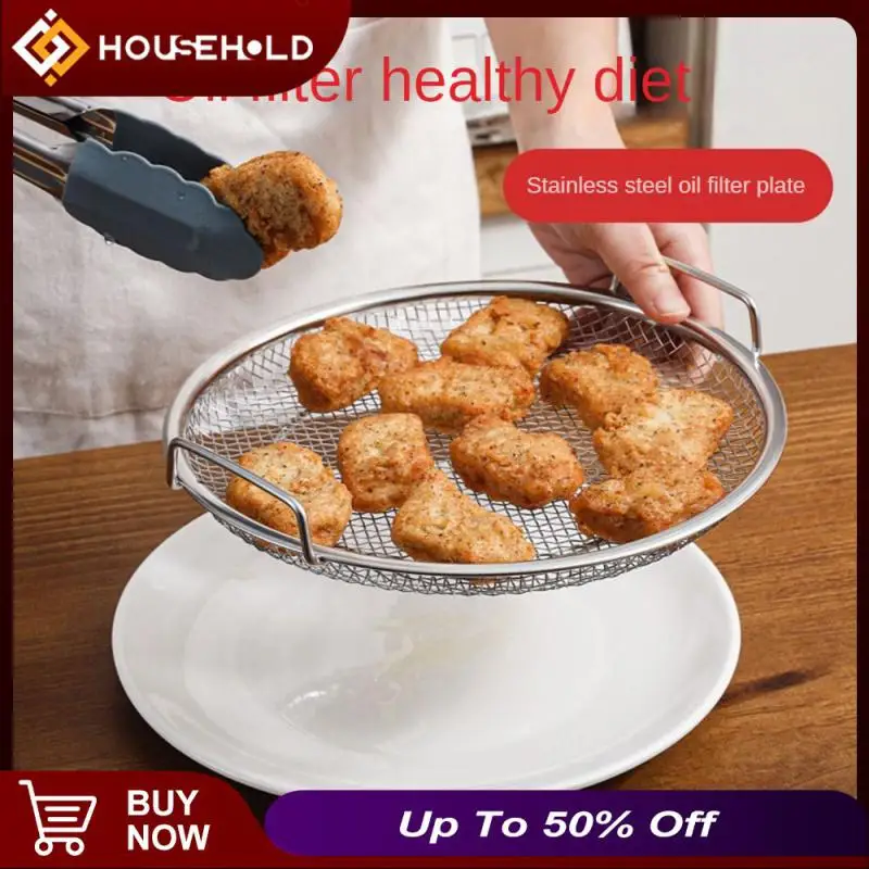 

Binaural Design Il Residue Filter Net High Temperature Resistance Easily Drain Water French Fries Net Rack 201 Stainless Steel