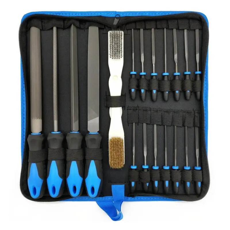 

20pcs Hand Glass Stone Metal Durable Craft Tool Diamond Carving Storage Bag Jewelry Making Needle File Set Professional Hobbies
