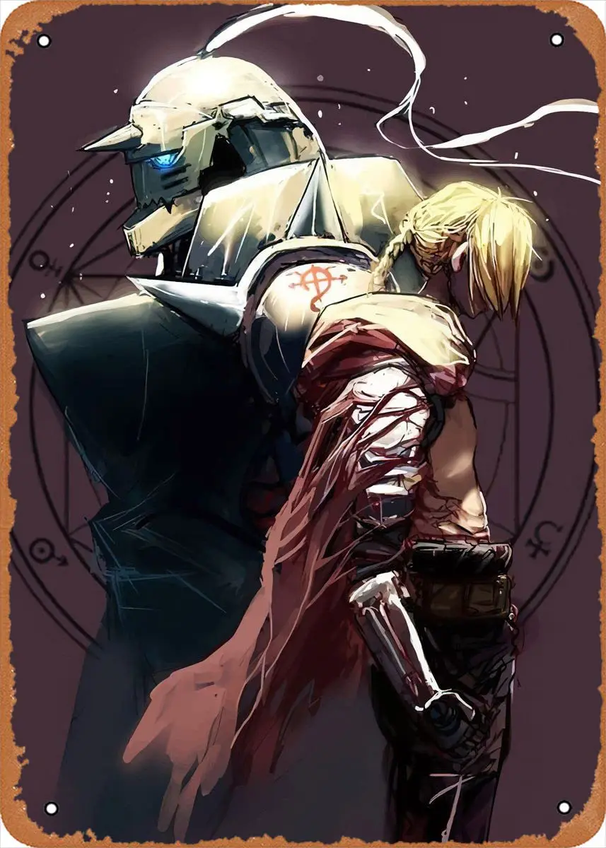 Аниме металлический постер Muecddoa цельнометаллическая фигурка алхимика Постер