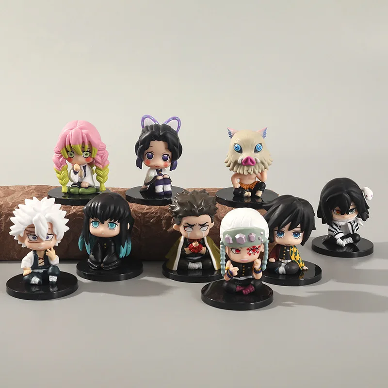 

9 Style/Set Children Toys Sitting Q Version Anime Figure 7cm 16 Years Old Christmas Calendar 2022 Demon Slayer Hobbies