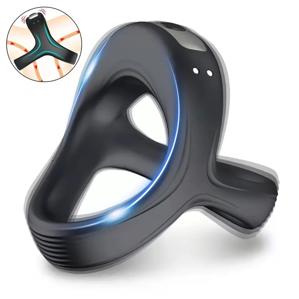 

Newest Adjustable Vibrating Cock Ring for Men Masturbator Penis Ring Vibrator Male Delayed ejaculation Sex Toys for Man Cockring