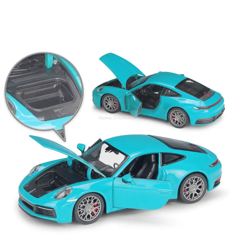 

WELLY 1:24 Porsche 911 GT3 RS Blue Car Alloy Car Model Simulation Car Decoration Collection Gift Toy Die Casting Model Boy Toy