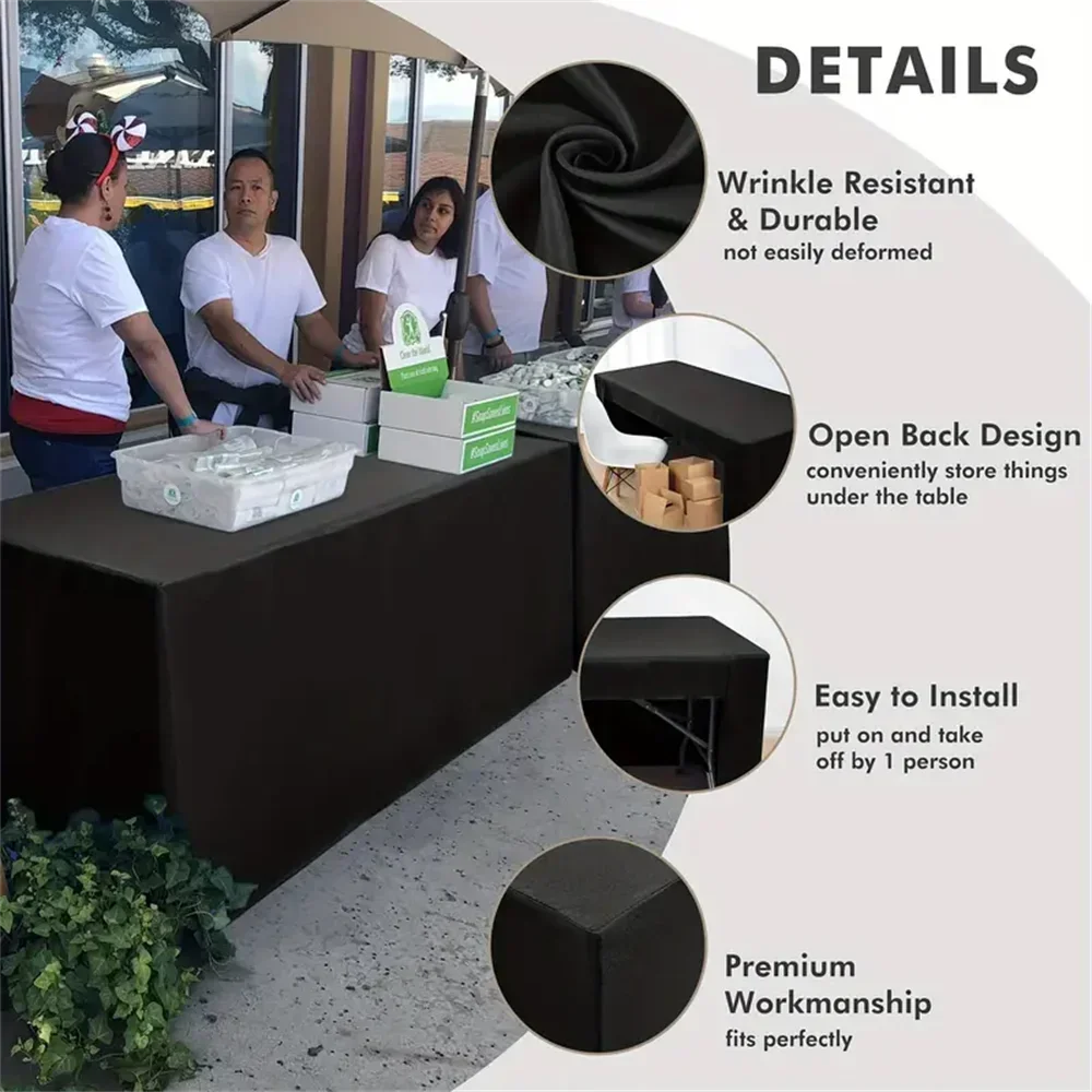 Элегантная однотонная квадратная эластичная скатерть – прочная моющаяся ткань