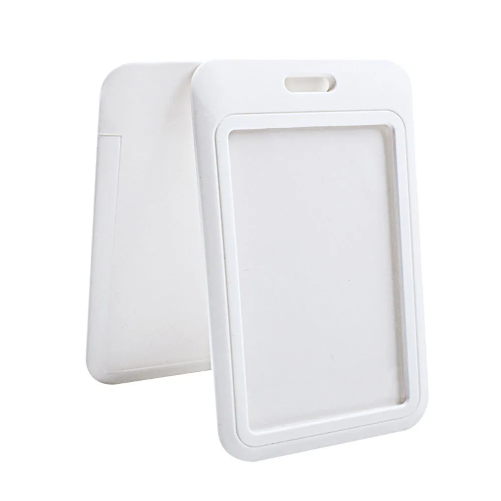 

Plastic Sliding Cover Push-Fit Card Sleeve Transparent Badge Holder Desk Organizer Office School Accessories