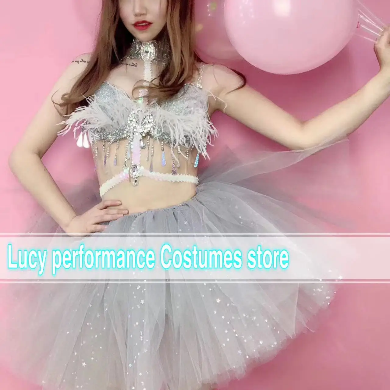 

Популярная серая полоса 2022, красивая юбка с бриллиантами для гостей ночного клуба, ГОГО, выступления, бара, DJ, танцев, DS, сексуальный костюм для ночной сцены