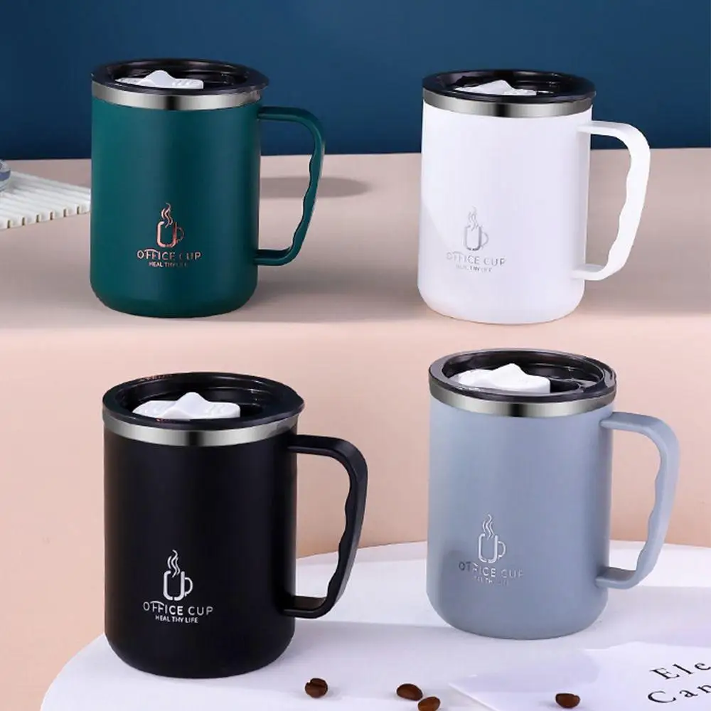 

500ml Thermos Mug 304 Stainless Steel Coffee Cup With Handle Leak-Proof Vacuum Flask Insulated Cup Portable Thermal Water Bottle