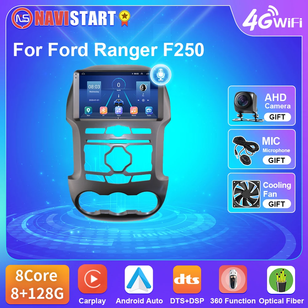 

Автомагнитола NAVISTART T5 для Ford Ranger F250 2011-2015, 4G, Wi-Fi, навигация, GPS, Android