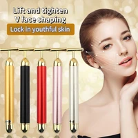 24k gold beauty stick electric t shaped massage stick vibrating lift and tightening v face beauty instrument face lift tool