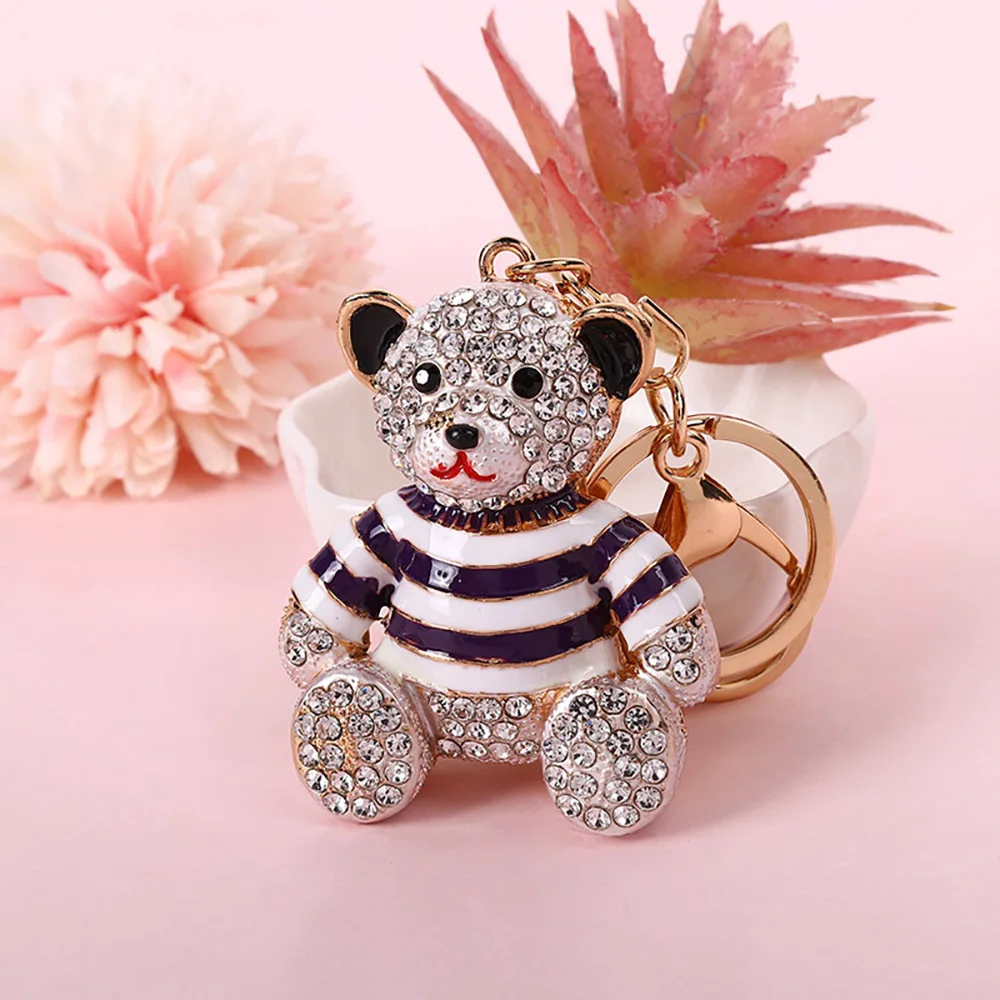 

2023 New Creative Bear Crystal Keychain High Quality Flash Teddy Bear Keychain Gift Accessories