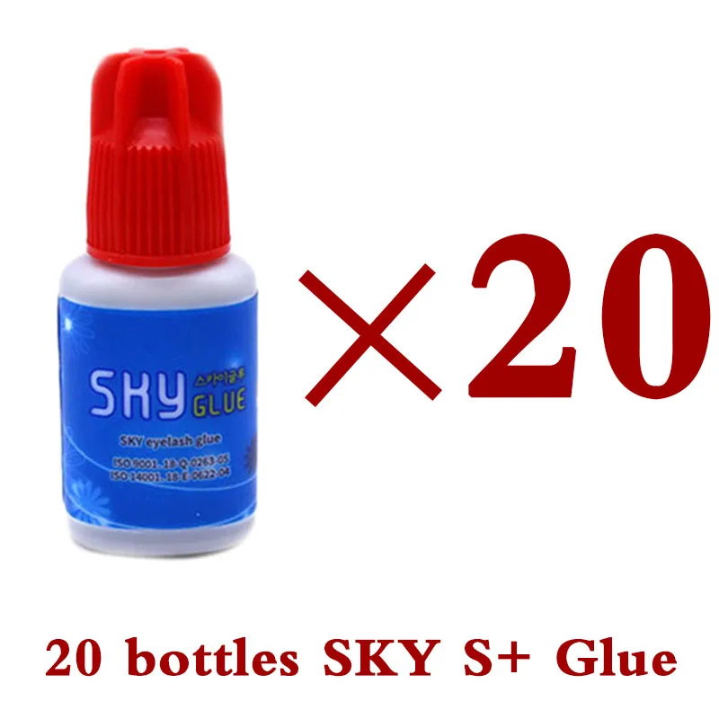 

20 Bottles SKY S Plus Glue for Eyelash Extension Korea Original 5ml Red Cap Beauty Health Lash Shop Makeup Tools Black Adhesive
