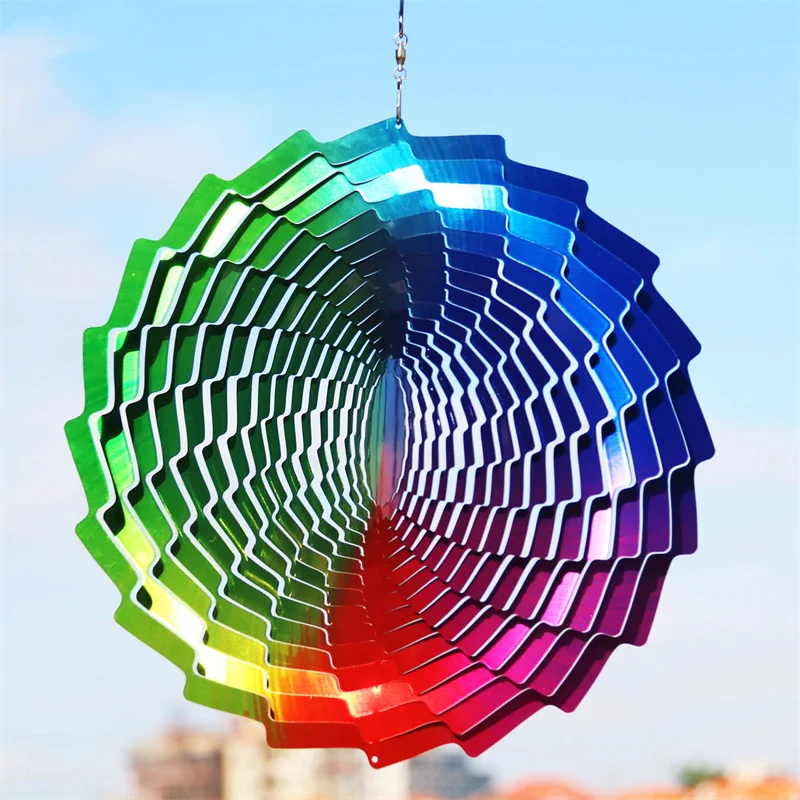 

Metal Ornaments Gifts Spinner Sculpture Wind Outdoor Rainbow Hanging Garden Tunnel Kinetic Home Chimes Spinners Decoration Yard