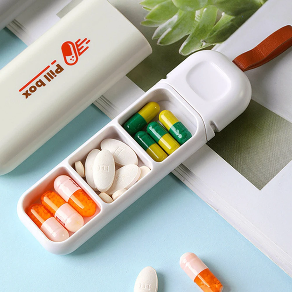 

Fashion Portable Nordic Style Pill Box Tablet Pillbox Dispenser Medicine Boxes 3 Grids Dispensing Storage Box