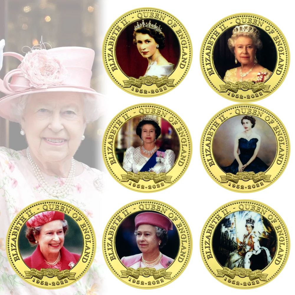 

Queen Elizabeth II Gold Plated Coin The Magical Queen's Challenge Coin Her Majesty Royal Metal Coin Fans Collection