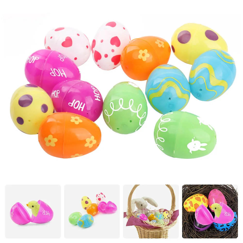 

24Pcs Plastic Eggs Empty Easter Eggshells Easter Egg Children Egg Playthings