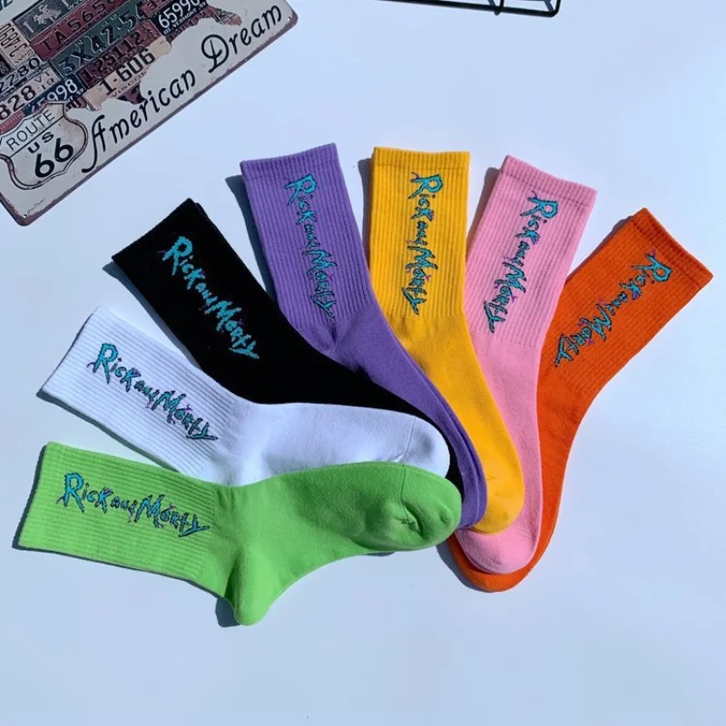 

Носки мужские и женские в стиле Харадзюку, спортивные хлопковые в стиле хип-хоп, скейтборд средней длины, с белым порошком, для улицы, в стиле колледжа, 1 шт.