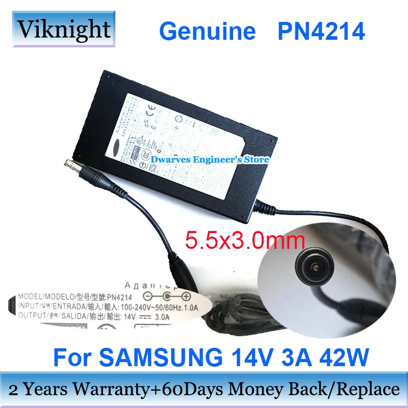 

Оригинальный блок питания переменного тока PN4214, 14 В, 3 А для Samsung SYNCMASTER 760 в, 750, 1702FP 139P, фотовспышка SCV420108, зарядное устройство для ЖК-монитора