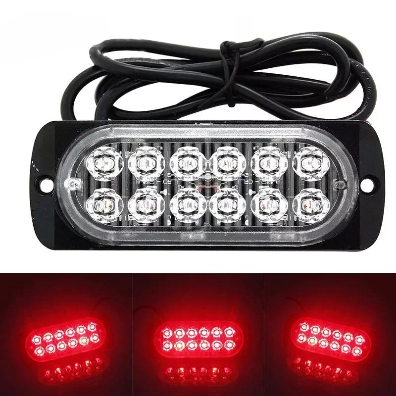 

12LED Off-road Car Trucks Safety Van Bar Off-road Car Urgent Warning Urgent Working Fog Red Light Lamp 12V~24V 36W Car Lights